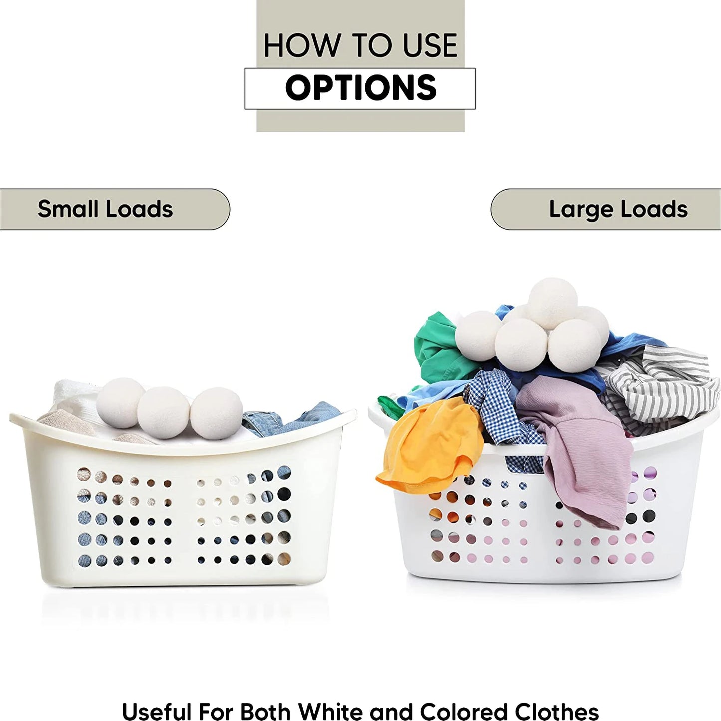 Premium Wool Dryer Balls – 3 or 6-Pack Reusable, Chemical-Free Laundry Solution