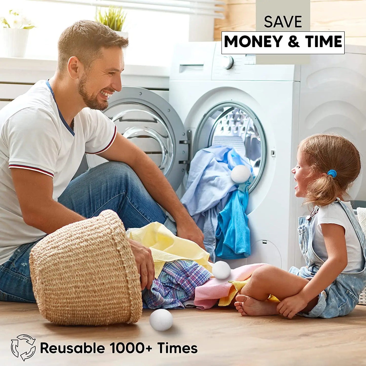 Premium Wool Dryer Balls – 3 or 6-Pack Reusable, Chemical-Free Laundry Solution