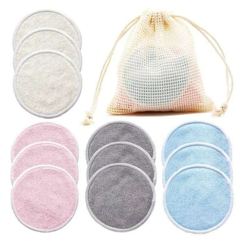 Reusable Bamboo Makeup Remover Pads – 12 Washable Cotton Pads for Skincare