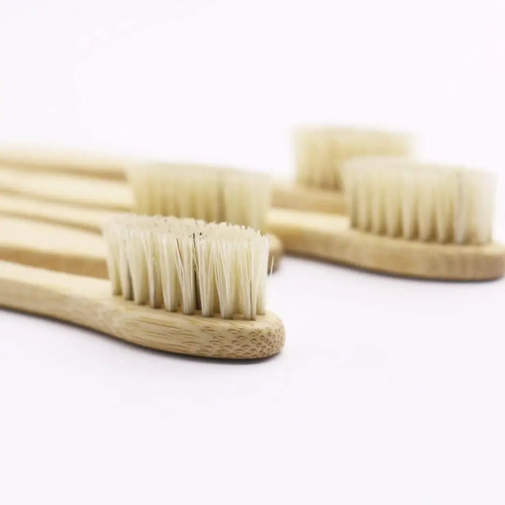 Natural Bamboo Toothbrushes – 5-Pack Biodegradable Boar Bristle Eco Oral Care