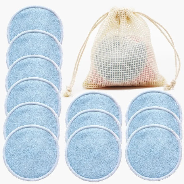 Reusable Bamboo Makeup Remover Pads – 12 Washable Cotton Pads for Skincare