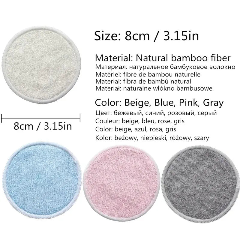 Reusable Bamboo Makeup Remover Pads – 12 Washable Cotton Pads for Skincare