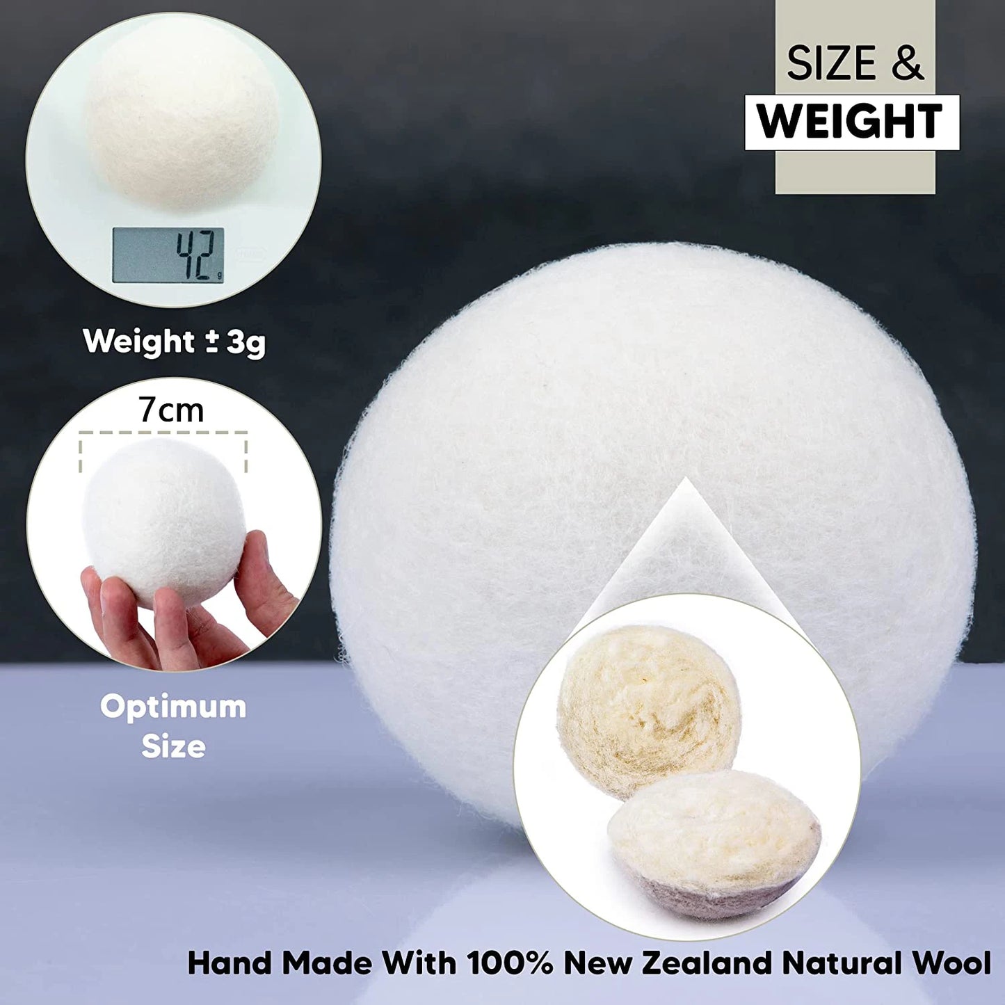 Premium Wool Dryer Balls – 3 or 6-Pack Reusable, Chemical-Free Laundry Solution